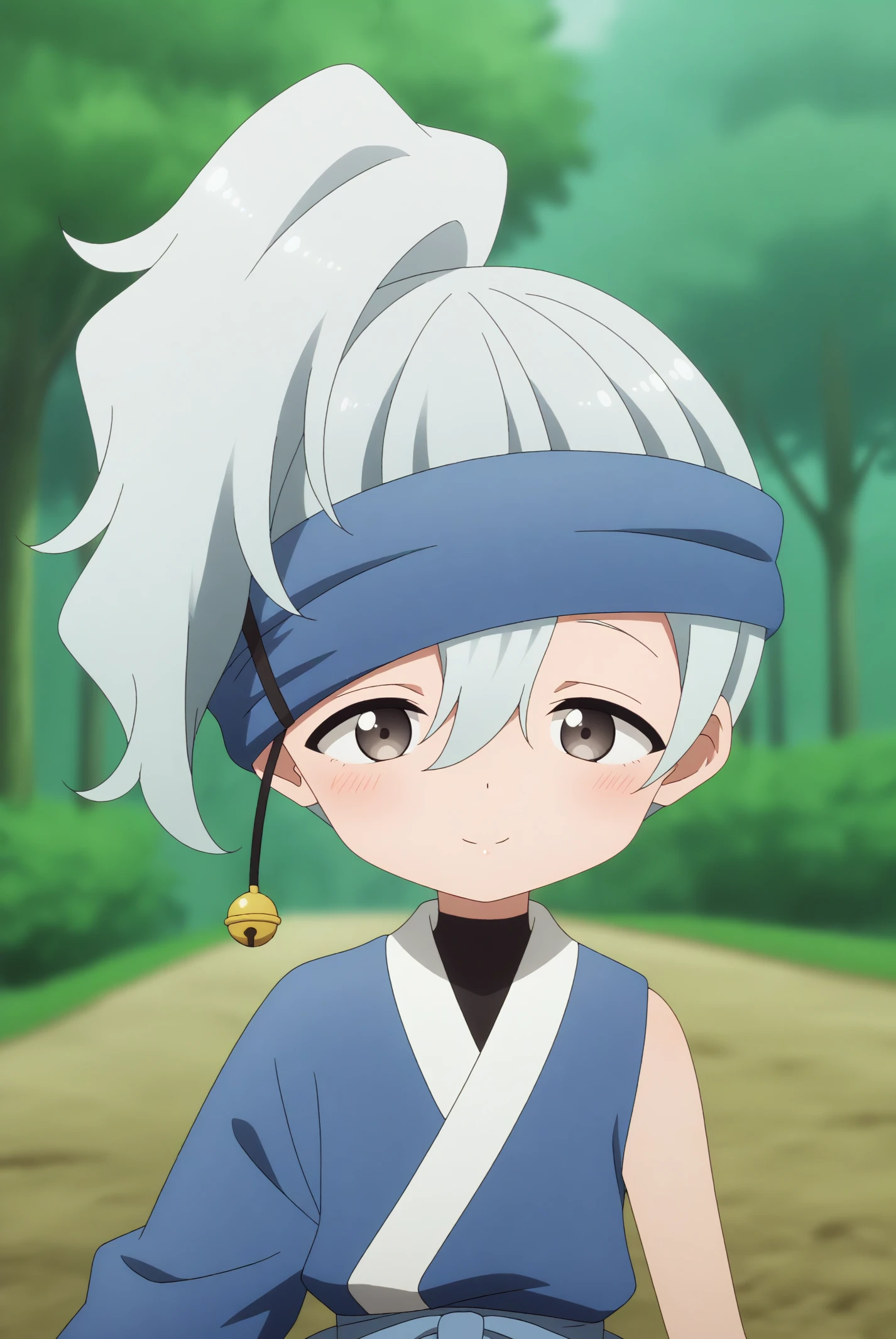 Kikyou, blue headband <lora:Kunoichi_Tsubaki_no_Mune_no_Uchi-Kikyou-PDXL:0.8>