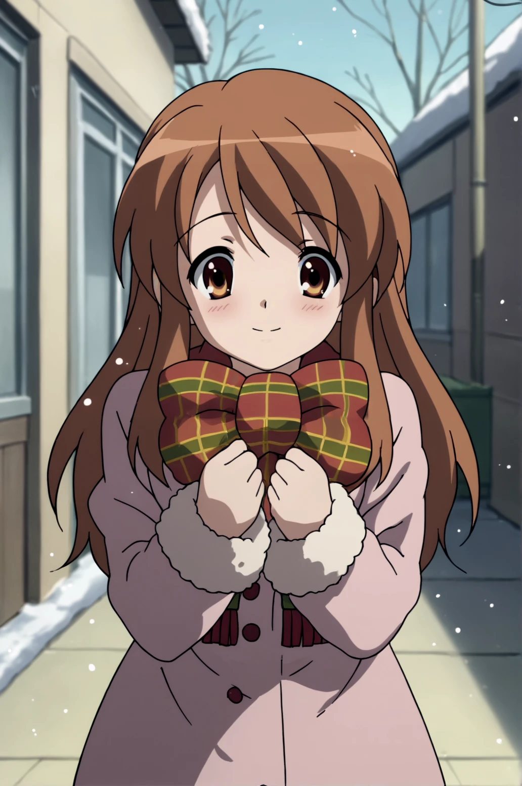 score_9, score_8_up, score_7_up,anime_source, source_anime, best background, detailed background, anime screencap,  Mikuru Asahina, Winter Uniform, cowboy shot, blush, outdoors, snow, soft particles, happy, dynamic angle, dynamic camera, <lora:JN_Mikuru_Asahina:0.8>