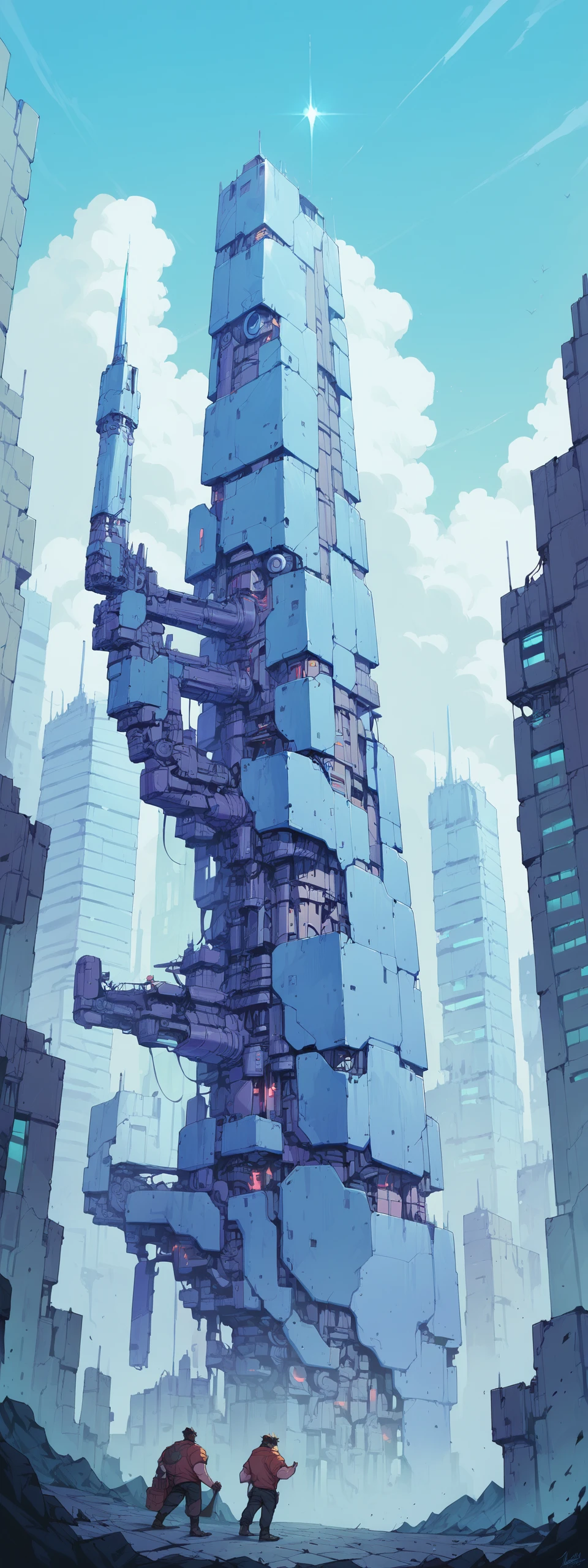 score_7_up, score_6_up, original point of view, futuristic huge tower of glass, <lora:Cyber-manhwa-style_ponyXL_resized_LOREVER:1>