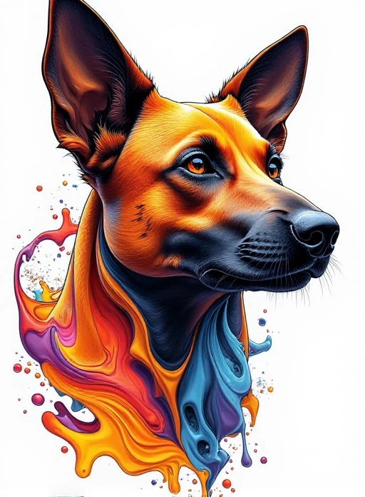 dog <lora:nkv_Abstract_fluid_strongV2:1> nkv style, abstract, liquid, head