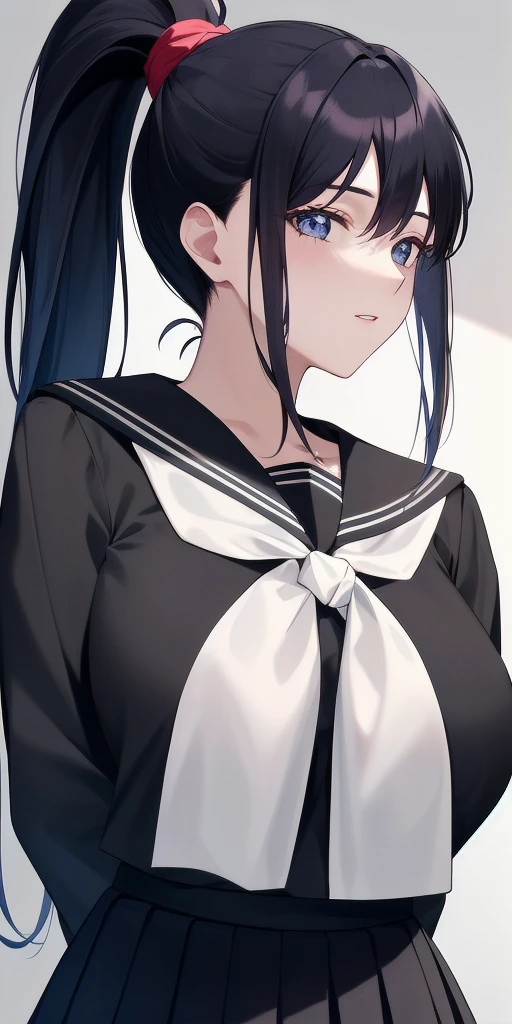 <lora:AchikaV7:0.7> masaki_achika_high_ponytail, huge_breasts, standing, solo, arms_behind_back, starry_sky, black_shirt_black_sailor_collar_white_neckerchief_long_sleeves_black_long_skirt, masterpiece, best_quality, detailed_face, detailed_eyes, highres, beautiful, detailed, absurdres,