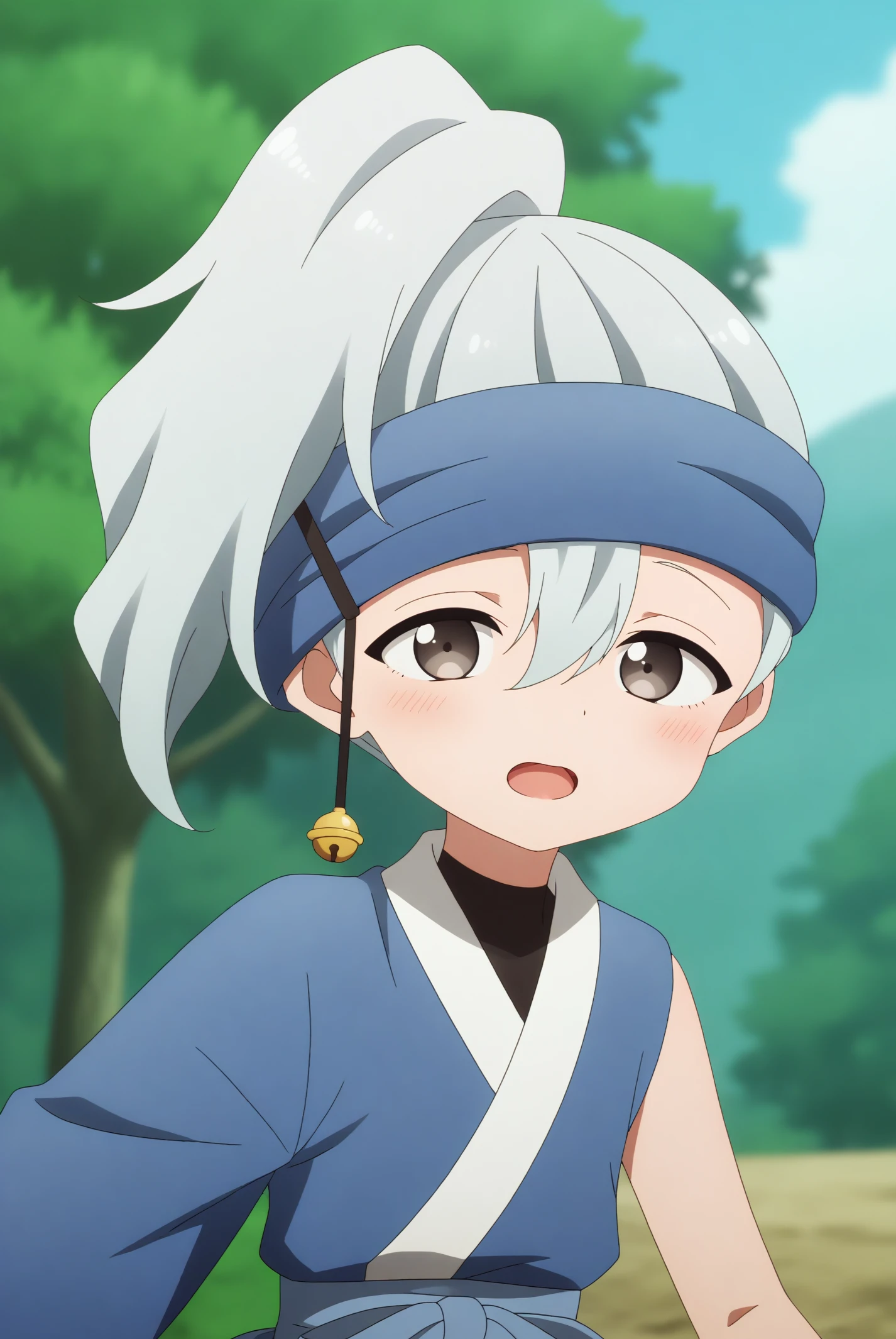 Kikyou, blue headband <lora:Kunoichi_Tsubaki_no_Mune_no_Uchi-Kikyou-PDXL:0.8>