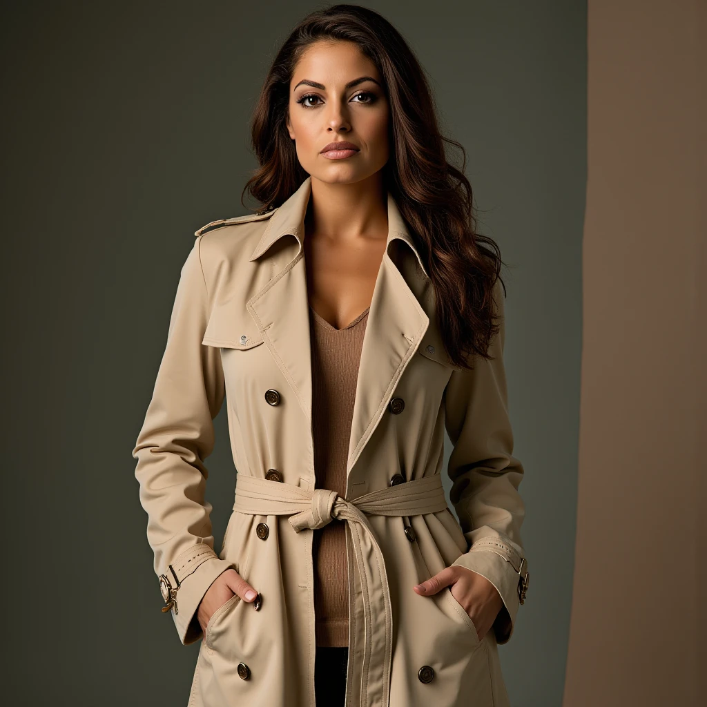 photo of trshstrts woman wearing a trench coat