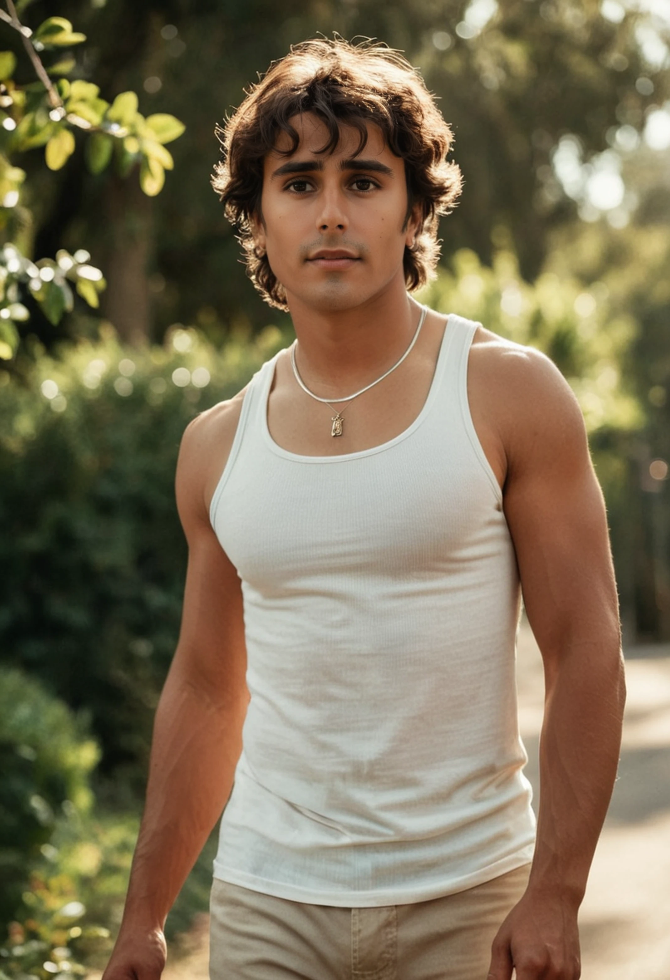 Arafed shirtless man standing in front of a truck, beautiful beautiful body, shirt, chest grande, big chest, panzita, not marked, no toned, half body photo, chest, hot pecs, handsome, masculine, There is a young man, naked, exposed skin, erotic, gay, masculine, Teen boy, shirtless, 15 years old, 1 6 years, toned, sexy, by :5 sexy: 7, Punishment style, half body shot, NSFW, homoerotic, 