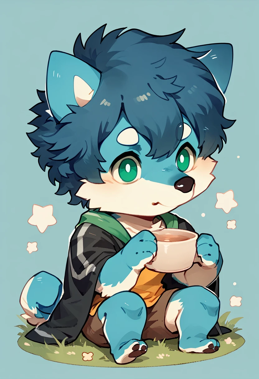 score_9, score_8_up, score_7_up, high quality, hires, solo, minty, mintelon_dog_oc, mintealon, furry, solo, blue fur, short hair, green eyes, dog boy, cute, chibi:1.35, <lora:Minty_Dog_Mintealon_OC:1>