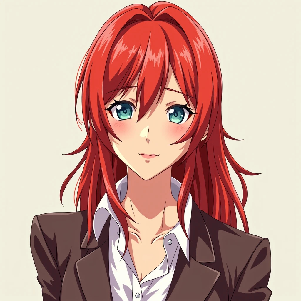 <lora:Bible Black style v1:1>
In Adult animation style,  Hiroko Takashiro a woman with red hair