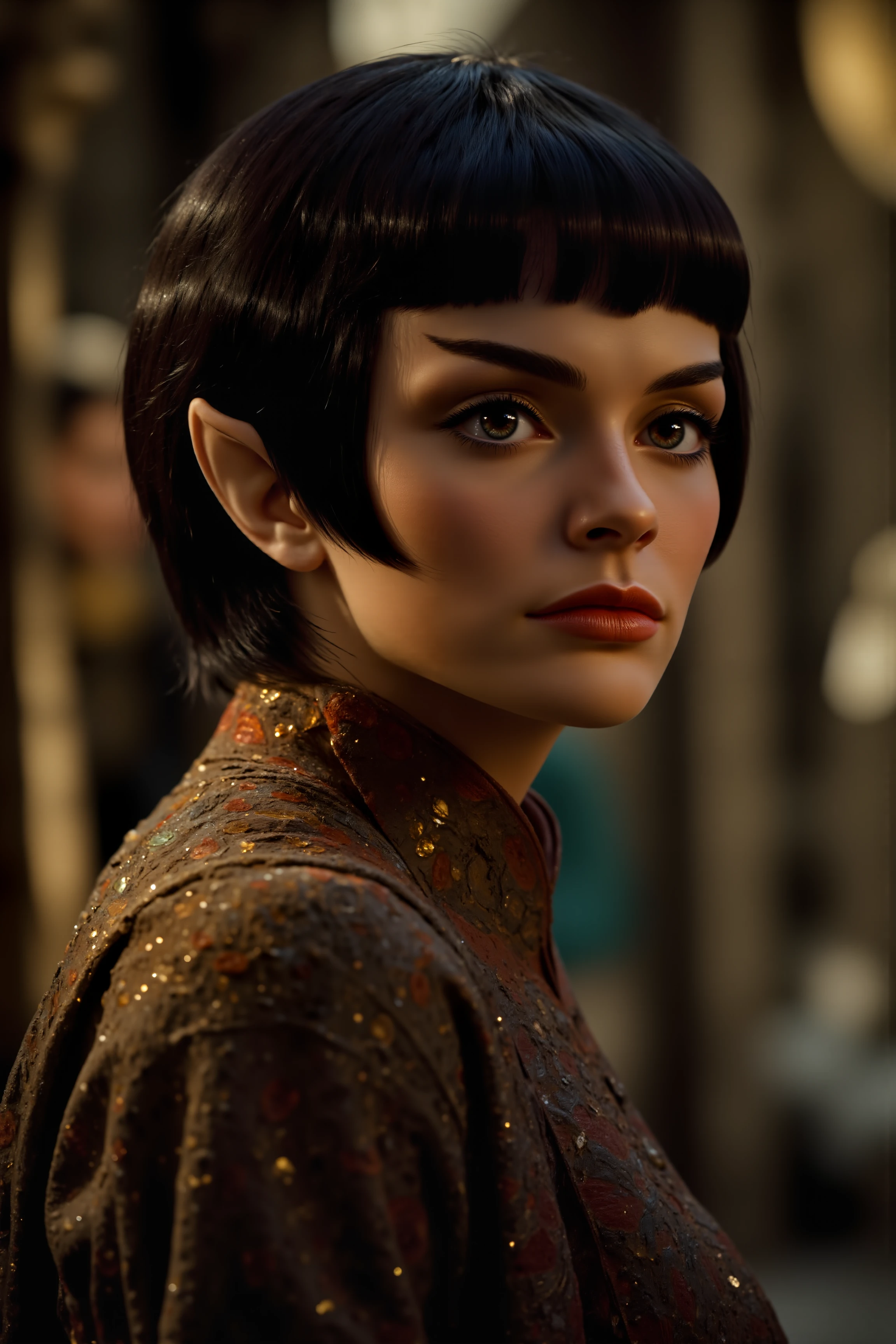 An vulcan woman with short hair stands in the ancient temple (photography, high-resolution, dynamic, energetic,hyper-realistic, dramatic lighting, shallow depth of field.), detailmaximizer, MythP0rt<lora:midjourney_whisper_flux_lora_v01:0.55><lora:aidmaMJ6.1-FLUX-V0.1:0.4><lora:FluxMythP0rtr4itStyle:0.4><lora:detailed_flux_ntc:2.2><lora:aidmaImageUpgrader-FLUX-V0.1:0.65><lora:VULCANV1_FLUX:1.3>