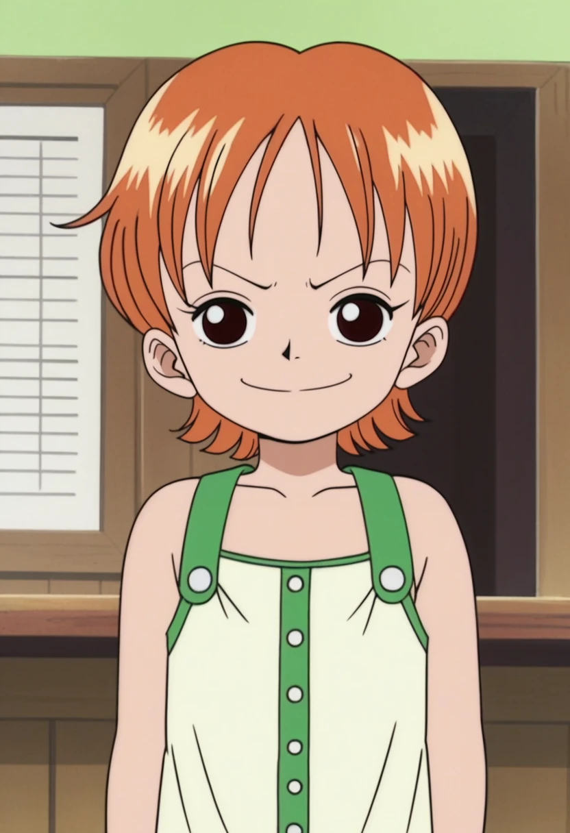 one piece nami,1girl,masterpiece, expensive quality, very_expensive_solve, big_file size, full color,(completely nude:1.2),pussy,niplles,(toddler:1.6),(chibi:1.3),(flat chest:1.5),