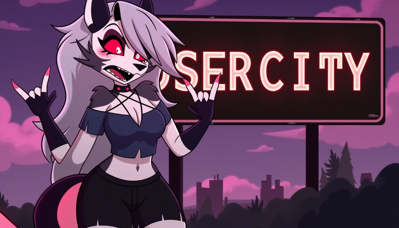 (Vivzepop style), anthro, Cane, Demon dog, Demon, woman's, Hillhound, Bus Khilofa, instagram, (Color), mammals, Formal art, Red solid,  独奏, long gray hair, (from Bethziend), legs spread,,Tentacles,((Looking for fun)), open mouth, half-closed eyes, Tentacle bondage,