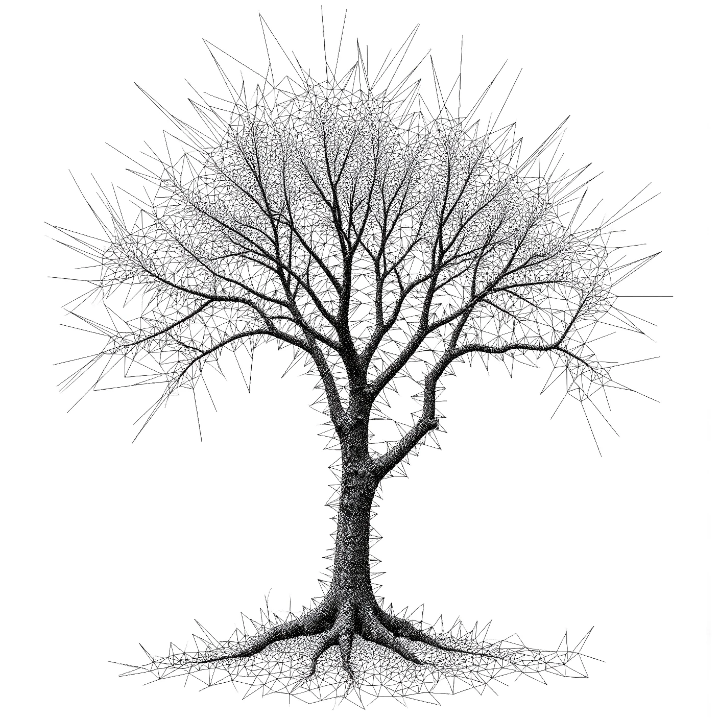 line art, a strange tree