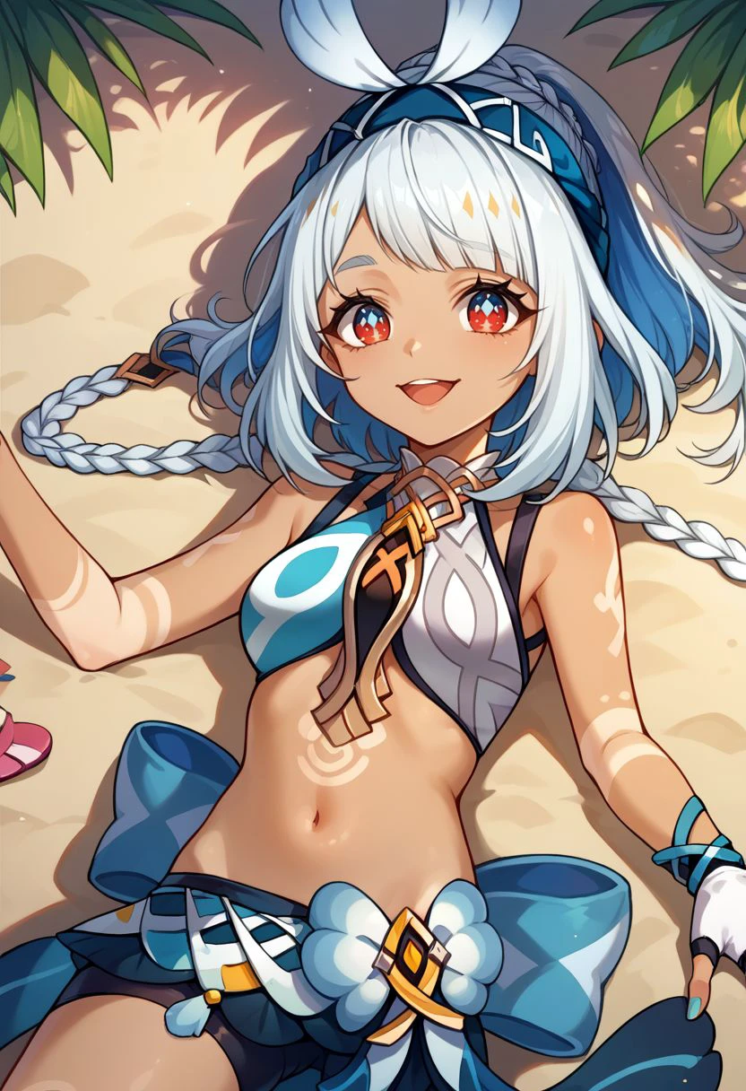 highest quality, masterpiece, High resolution, 一人in, {sea breeze_Kantai Collection:1.15}, length_hair, green_eyes, Braid, single_Braid, gray_hair, 前hair, mole, mole_Down_eye, very_length_hair, Broke up_前hair, chest, blush, smile, white_hair, hair_flap, 1 girl, looking for_in_viewer, simple_background, upper_body, white_background, Completely naked
