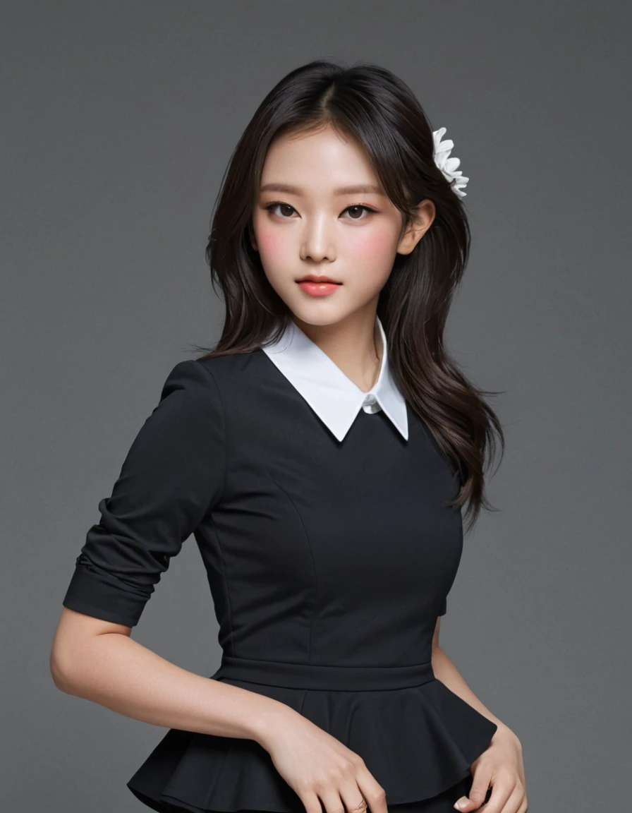 asian woman, korean idol, peplum blouse