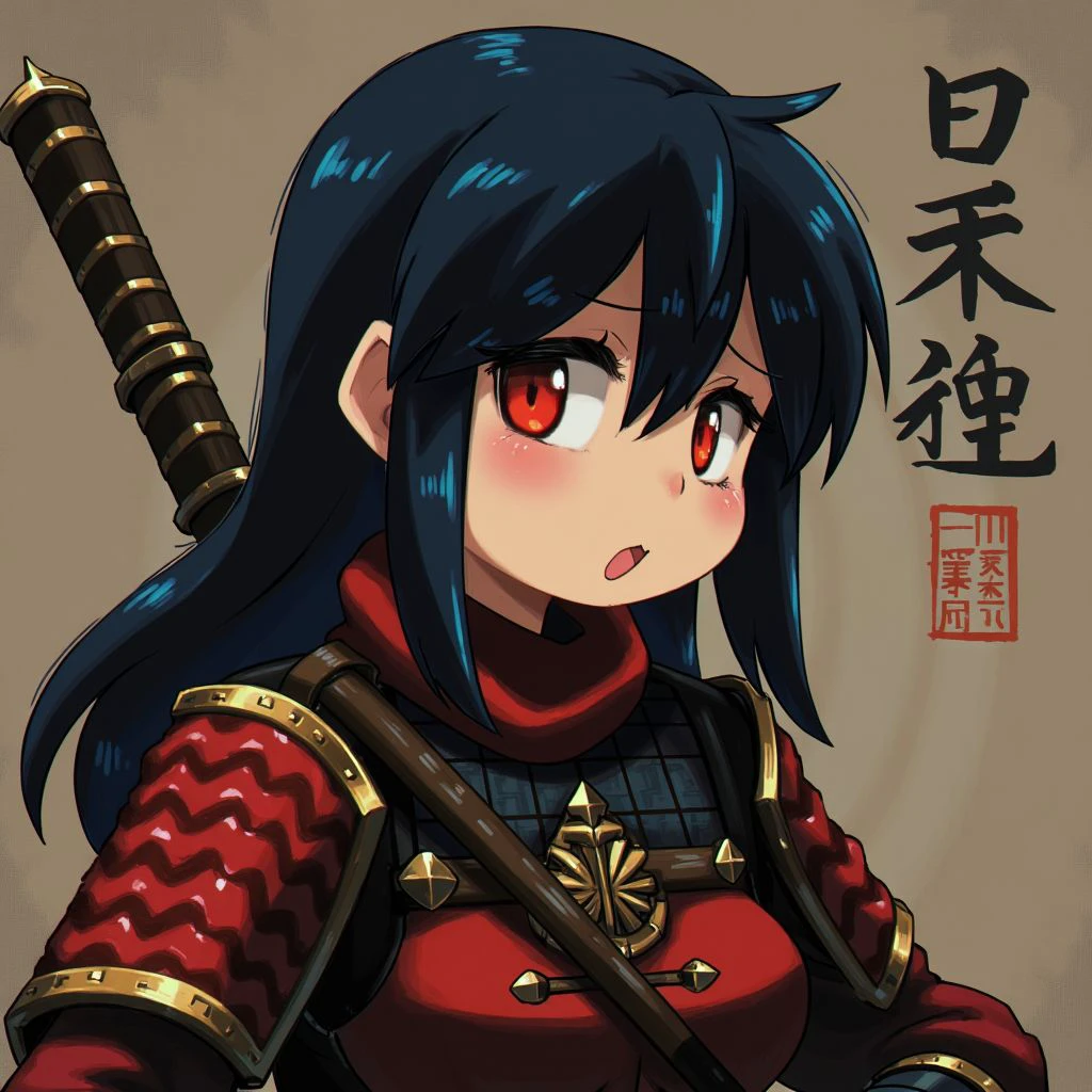 portrait of a stunning japanese samurai woman, long hair, bangs, sidelocks, red and blue traditional leather armour,
<lora:Porforever_V2_epoch_4:0.9>,