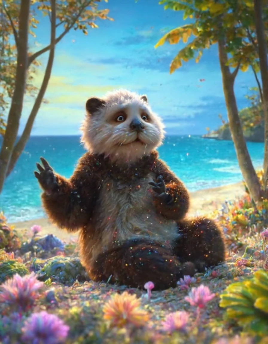 a picture of a panda sunbathing on a Caribbean beach, in the style of Deep_Sea movie  <lora:Deep_Sea_-_Shen_Hai_-_Le_royaume_des_Abysses_r2:1>