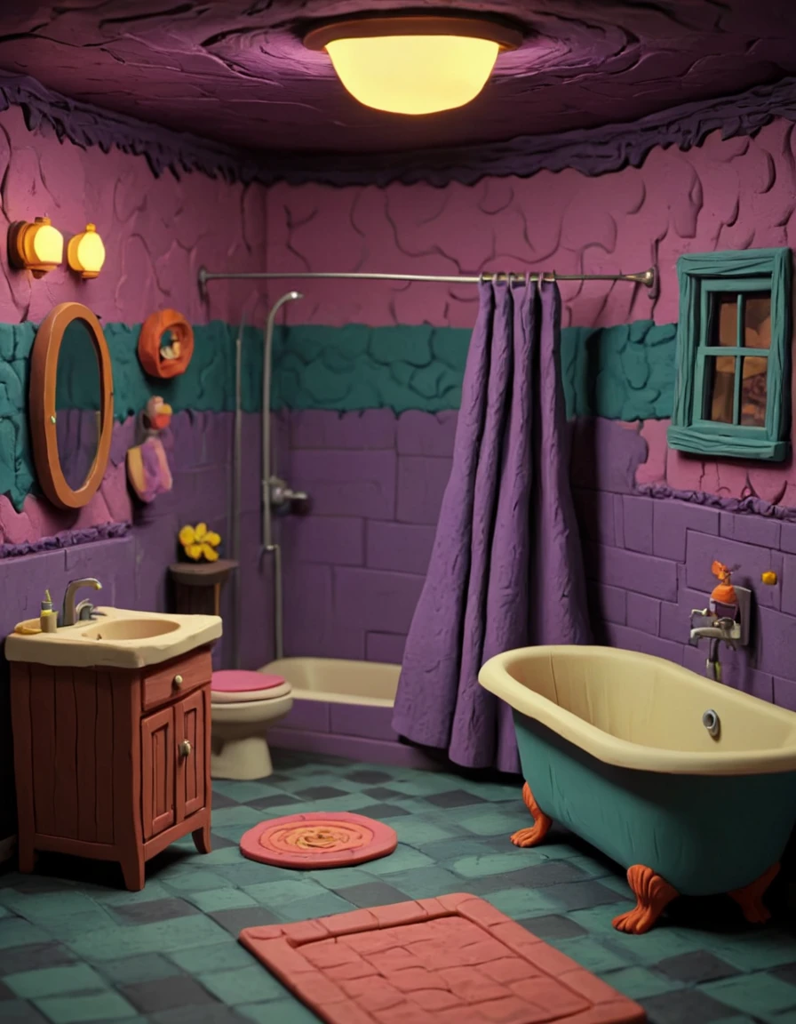 novuschroma51 style a bathroom claymation <lora:novuschroma51 style_claymation:1>