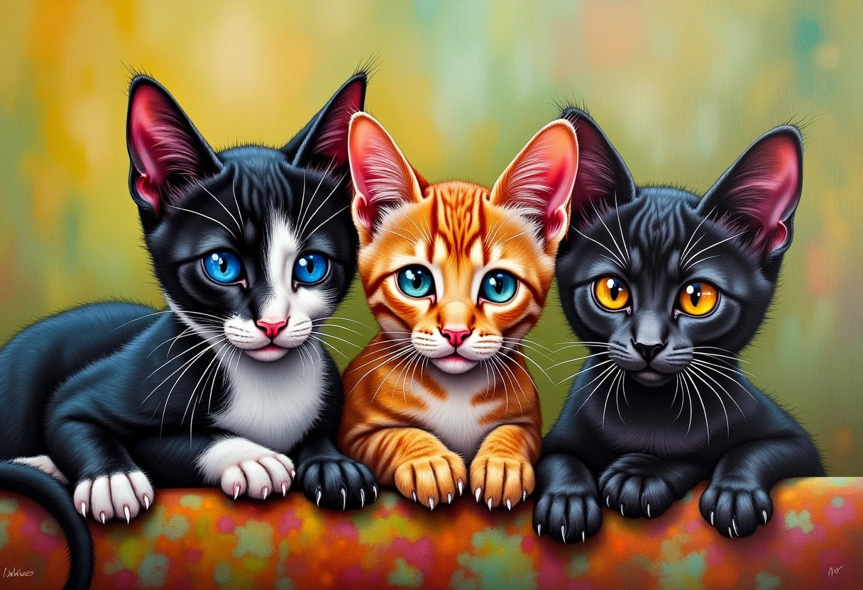 NCFE, an oil painting of haitian cats