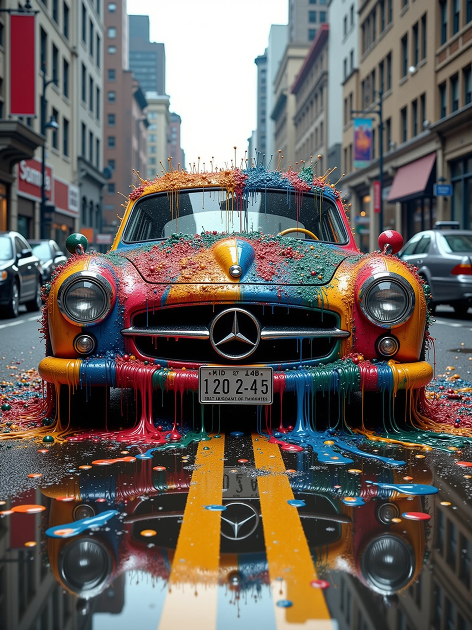 mad-clrfflpnt car driving through city   <lora:colorful-paint-flux:1>