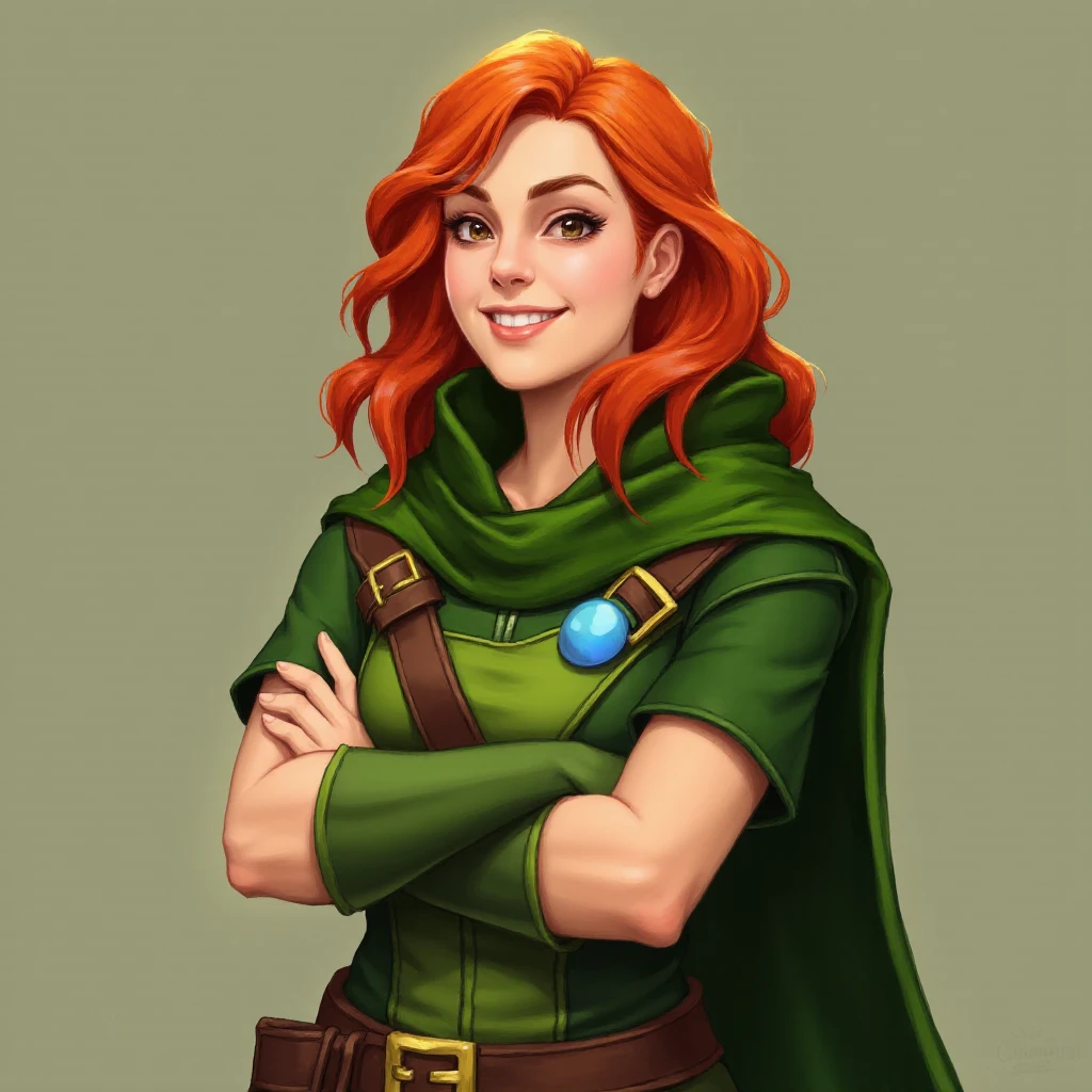 WindRanger  smiling with arms crossed<lora:Windranger:1>