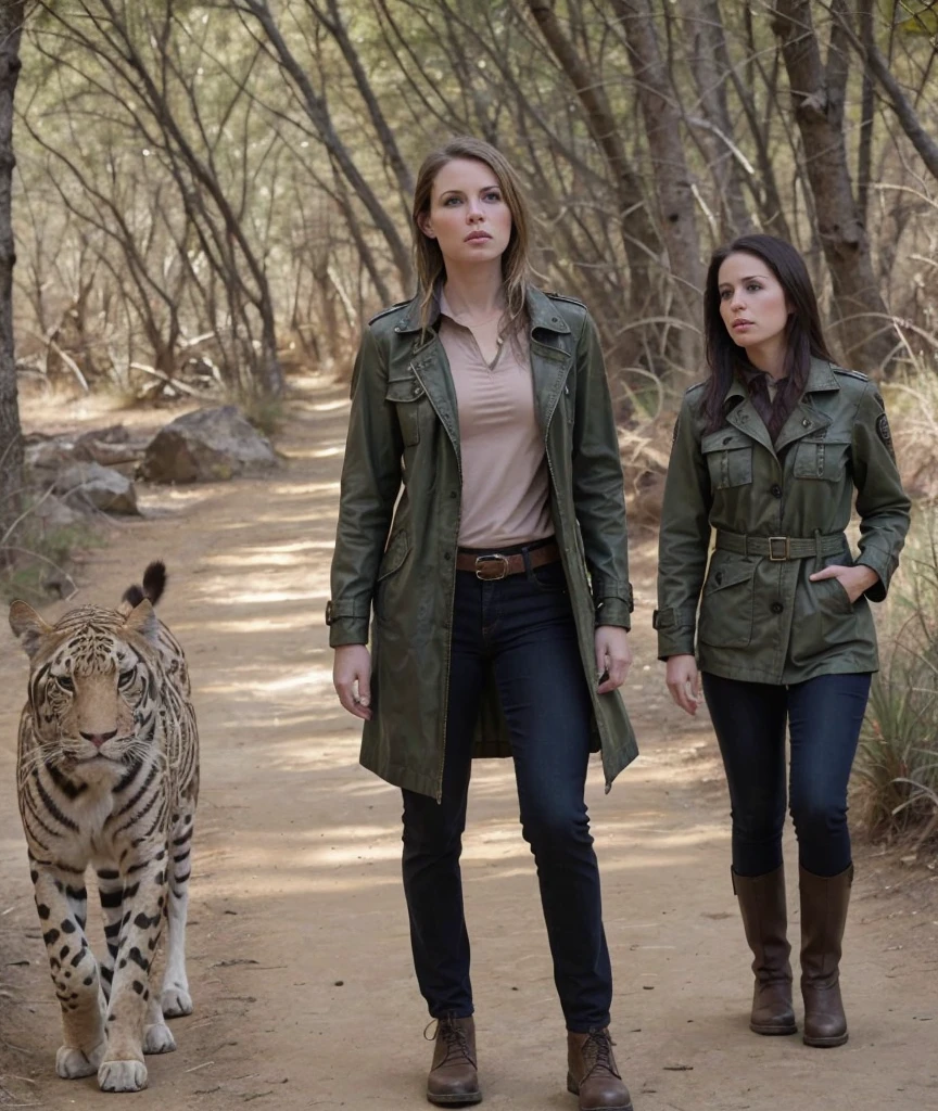 (Sara_Raftery:1.1), 
full torso photo, photorealistic,
wearing practical safari clothing and a leather trenchcoat on a zoo path in a nature preserve environment,
 <lora:Sara_Raftery-SDe12:0.8>