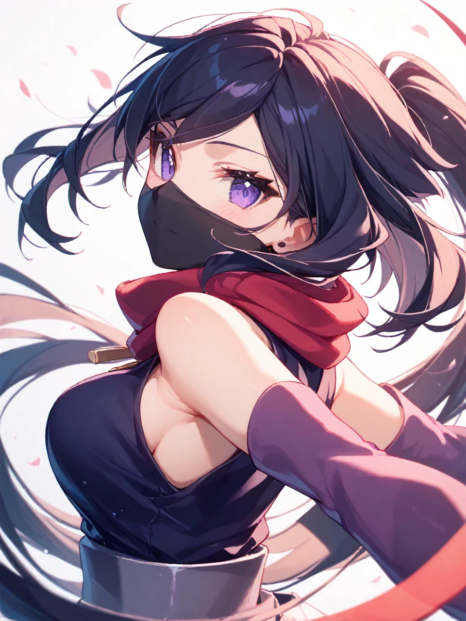 score_9,score_8_up,masterpiece, best quality,
,1girl,ayame(gbd), ninja, scarf, bare shoulders,ninja_mask, 