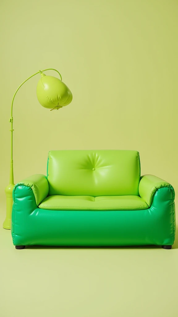 inflatable,sofa,green and yellow,