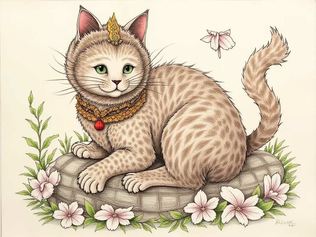 <lora:Thai_Art:1>drawing,cat,thai art style(((Thai_Art)))