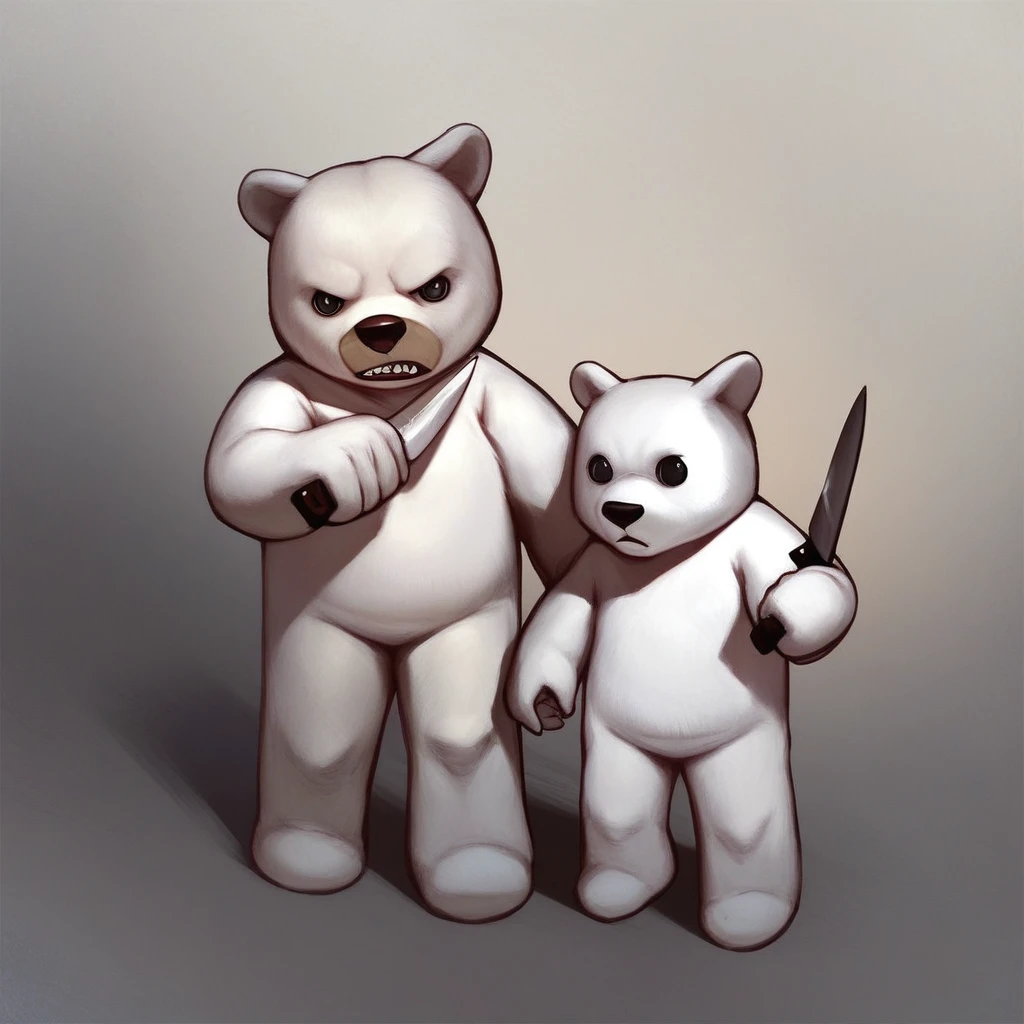 score_9, score_8_up, score_7_up, chueh, bear, standing, holding knife