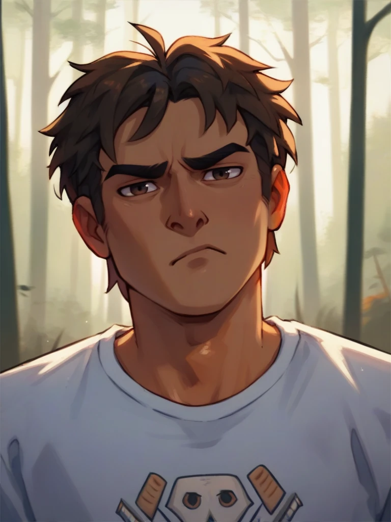 score_9, score_8_up, score_7_up, portrait of R4j man, pouting, sad, forest background, dark lighting, looking at viewer, shirt   <lora:R4j-000006:1>