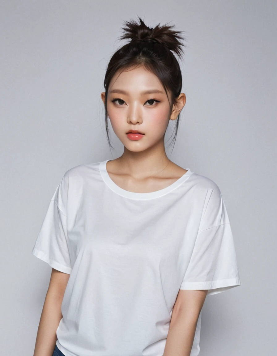 asian woman, korean idol, oversized top