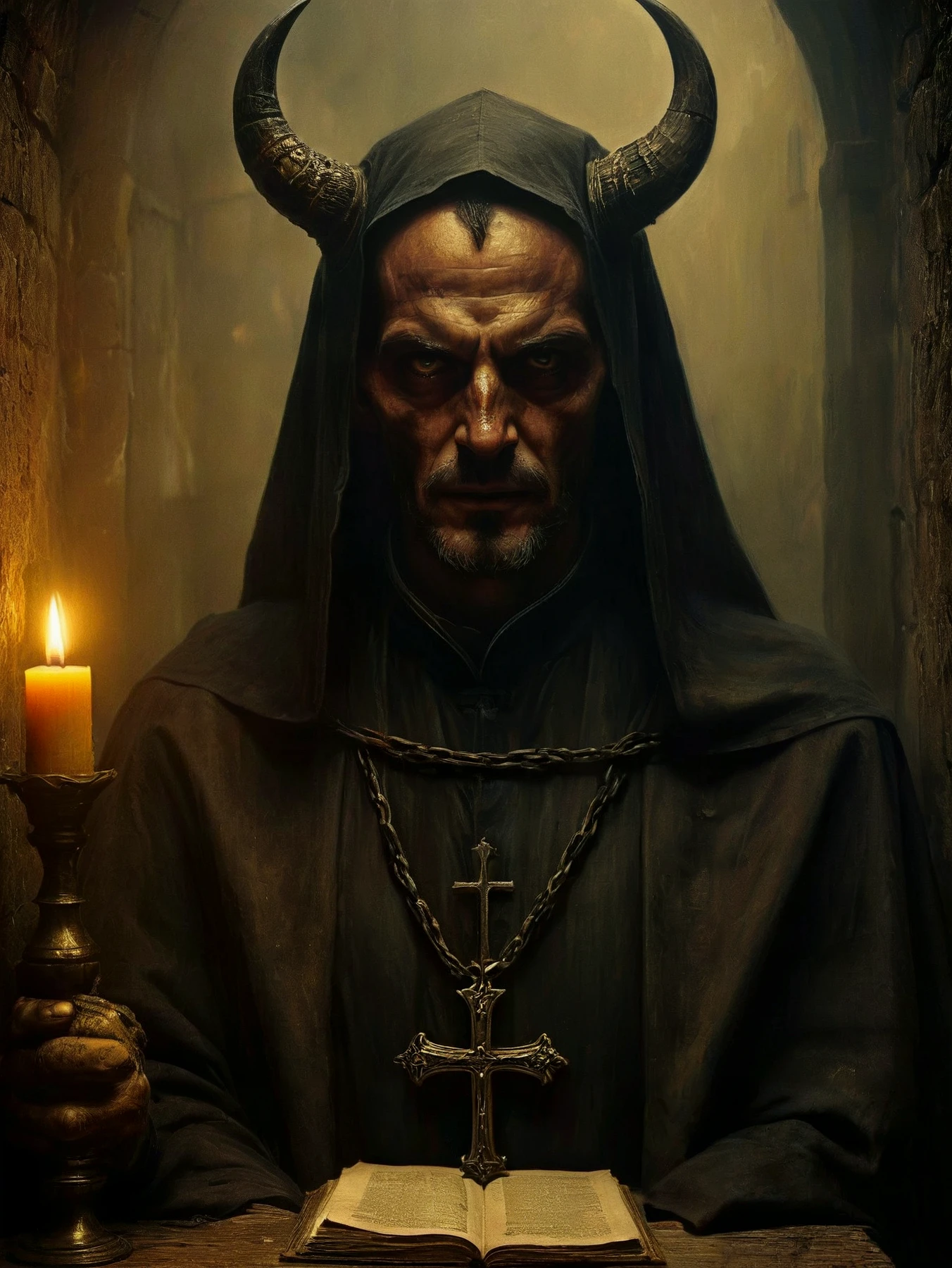 A priest. Evil eyes, secretly the devil.
Atmospheric. Rustic.
<lora:Medieval02-00_CE_SDXL_64x32x120x2bOT:0.6>
mdvlCE