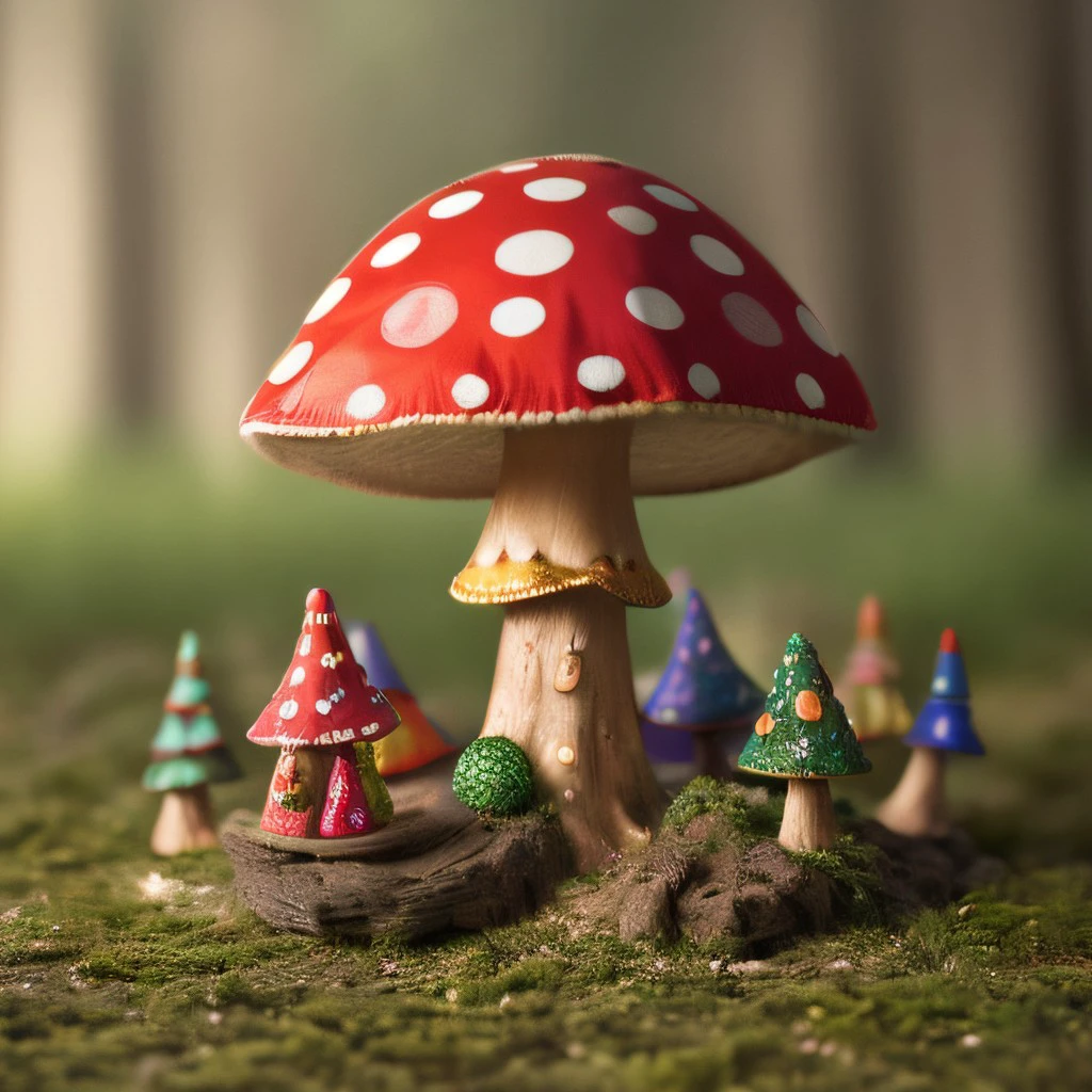 masterpiece, intricate photo, toadstool, photo realistic, hyper realistic, highly detailed, sharp focus, cozy outdoor lighting, colorful, friendly colors, best quality, high resolution, 8K