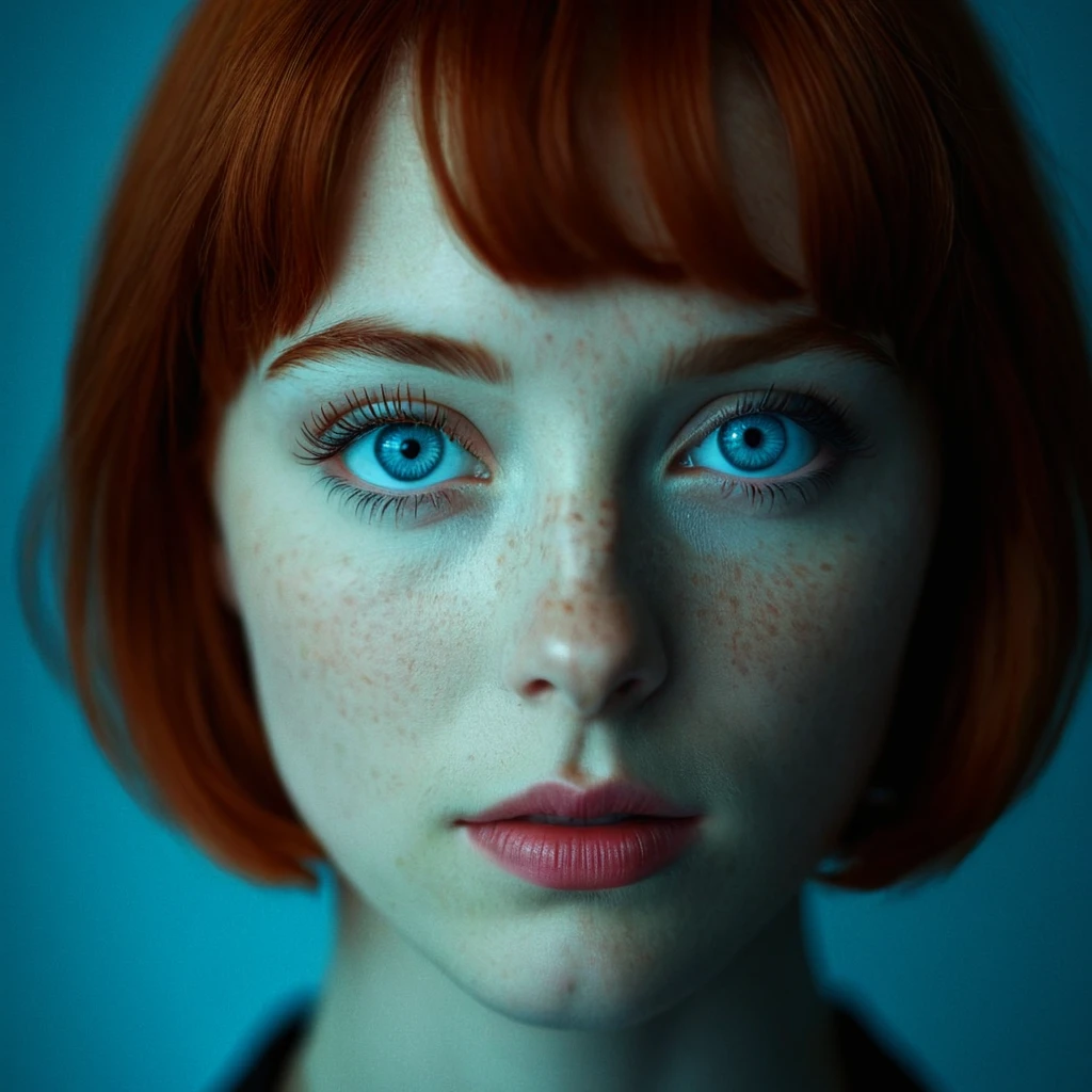 cinematic film still of  <lora:Sharp Detailed Image:0.1>
 <lora:Fluorescent lighting style:0.9>
A cinematic film scene with Fluorescent light of a woman with a red hair and blue eyes, Hollywood movie themed, sharp, detailed, epic cinematic photography image, artistic style, creative image, dramatic chiaroscuro light style, cinematic chiaroscuro color style, Fluorescent skin tone film style, Kodak, 35 mm film lens style, detailed background style, widescreen, cinematography technique style, Fluorescent lighting style, 1girl, solo, short hair, bangs, blue eyes, blonde hair, parted lips, teeth, blurry, lips, eyelashes, looking away, portrait, close-up, freckles, realistic, nose, looking afar, blurry background, depth of field, photorealistic
, shallow depth of field, vignette, highly detailed, high budget, bokeh, cinemascope, moody, epic, gorgeous, film grain, grainy