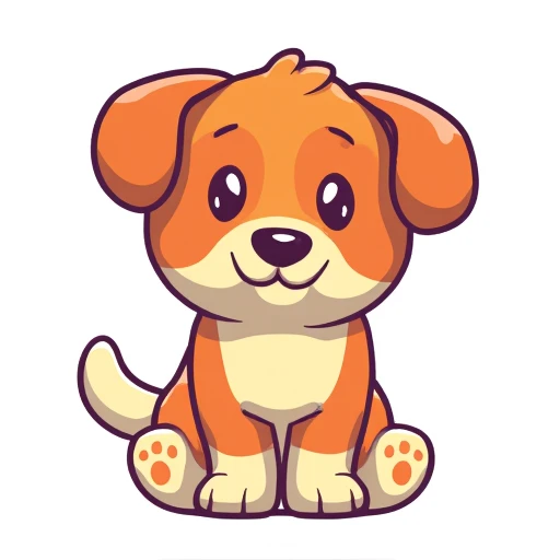 cute dog vector illustration with mujibvector style, isolated in white background