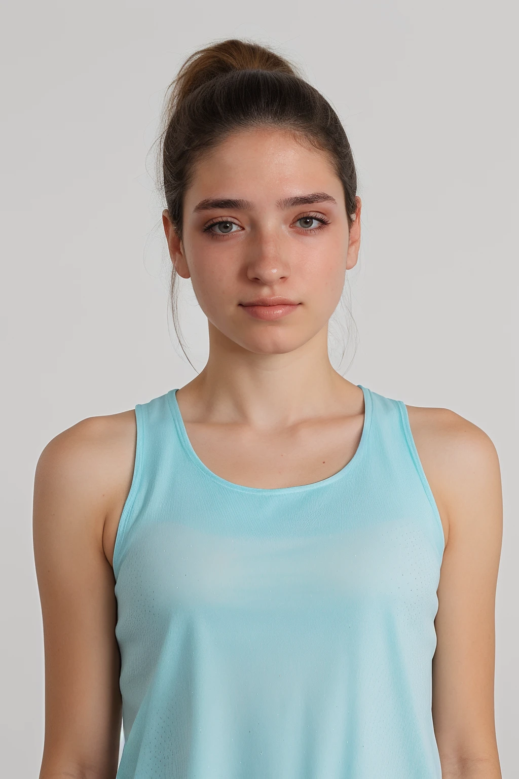 A young girl with light blue hair runs in the distance, kein Portrait, sichtbar von hinten. She wears a denim jumpsuit, underneath a crop top, that emphasizes her slim body. Der Hintergrund zeigt eine idyllische Farm mit weiten Feldern, einem Holzscheunen und einigen Tieren, that create a calm and peaceful atmosphere. Die Sonne strahlt hell am Himmel und taucht die gesamte Szene in warmes, goldenes Licht. Die Helligkeit der Sonnenstrahlen erzeugt eine freundliche und einladende Stimmung. The picture is in best quality, 8k resolution, ideal for an impressive Instagram post.