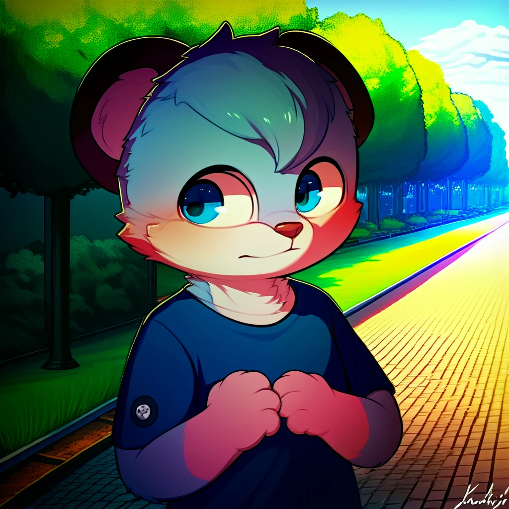 score_9_up, score_8_up, score_7_up, source_furry, mikus-kirikopoyo, zephyr, 1boy, solo, blue fur, blue eyes, furry, park,,