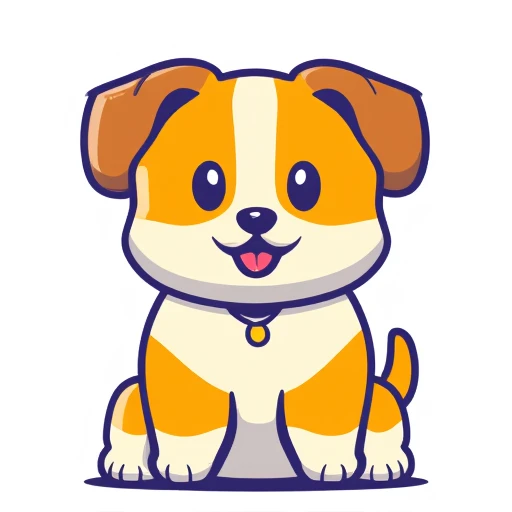 cute dog vector illustration with mujibvector style, isolated in white background