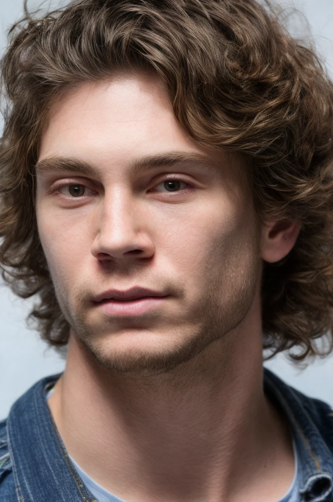 solo, highest resolution highly detailed photograph. head shot, portrait, looking at viewer, Evan, blue dress shirt, perfecteyes,