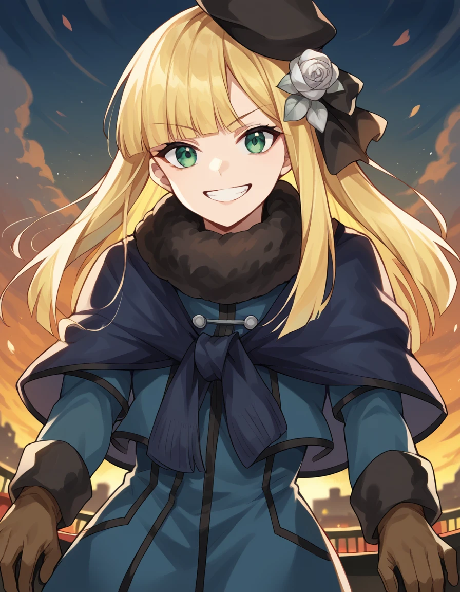 ((Drill Hair)), blonde, Long Hair,blue eyes,((coat)),skirt,Wearing a red scarf,((Big Breasts:1.2)), Angry face, smile,Blushing,Arms crossed,Winter city,Sweat dripping,look up,
Looking at the audience, Highest quality, High resolution, unity 8k wallpaper,Upper body portrait,