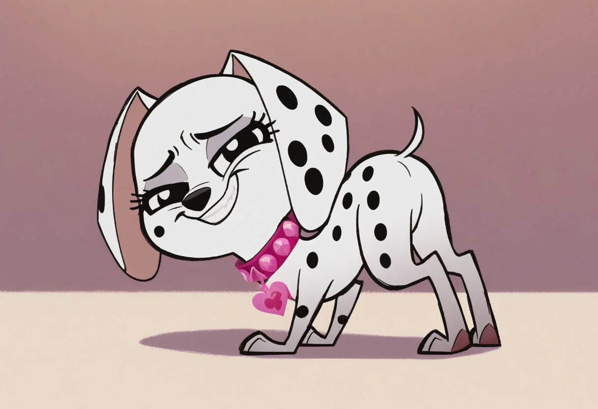 A anthropomorphic dalmatian, wearing black swimming shorts, doing a sitting pin up pose, has thick thighs, high quality, crisp,