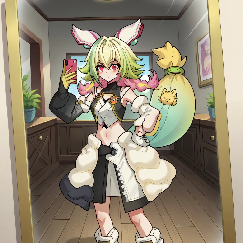8K, high accuracy, animation, married woman, beautiful, small face, beautiful, bright, eye highlights, sexy, erotic, beautiful line drawing.
Light blue skin, orange ears, fins, bunny girl, bunny suit, white horns on head, holding whip, yellow green hair color,