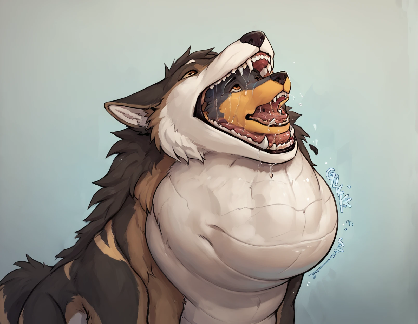 score_9, score_8_up, score_7_up, score_6_up, score_5_up, score_4_up, source_furry
oralvore_head, feral, wolf, full body, open mouth, wide open mouth, oral vore, in mouth, in throat, throat bulge, huge belly, vore belly
 <lora:Oral_Vore_Head_Gulp_V3-000017:1>