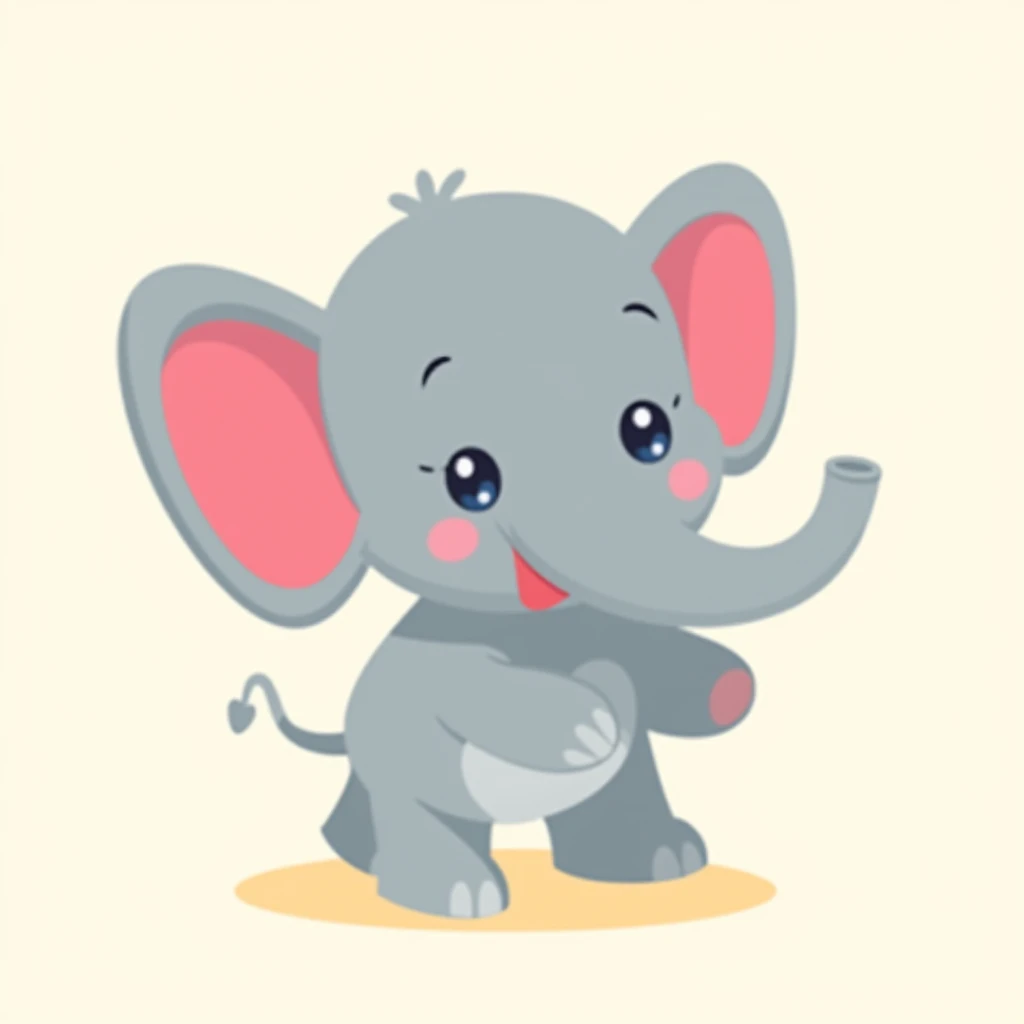 cartoon logo, cute elephant