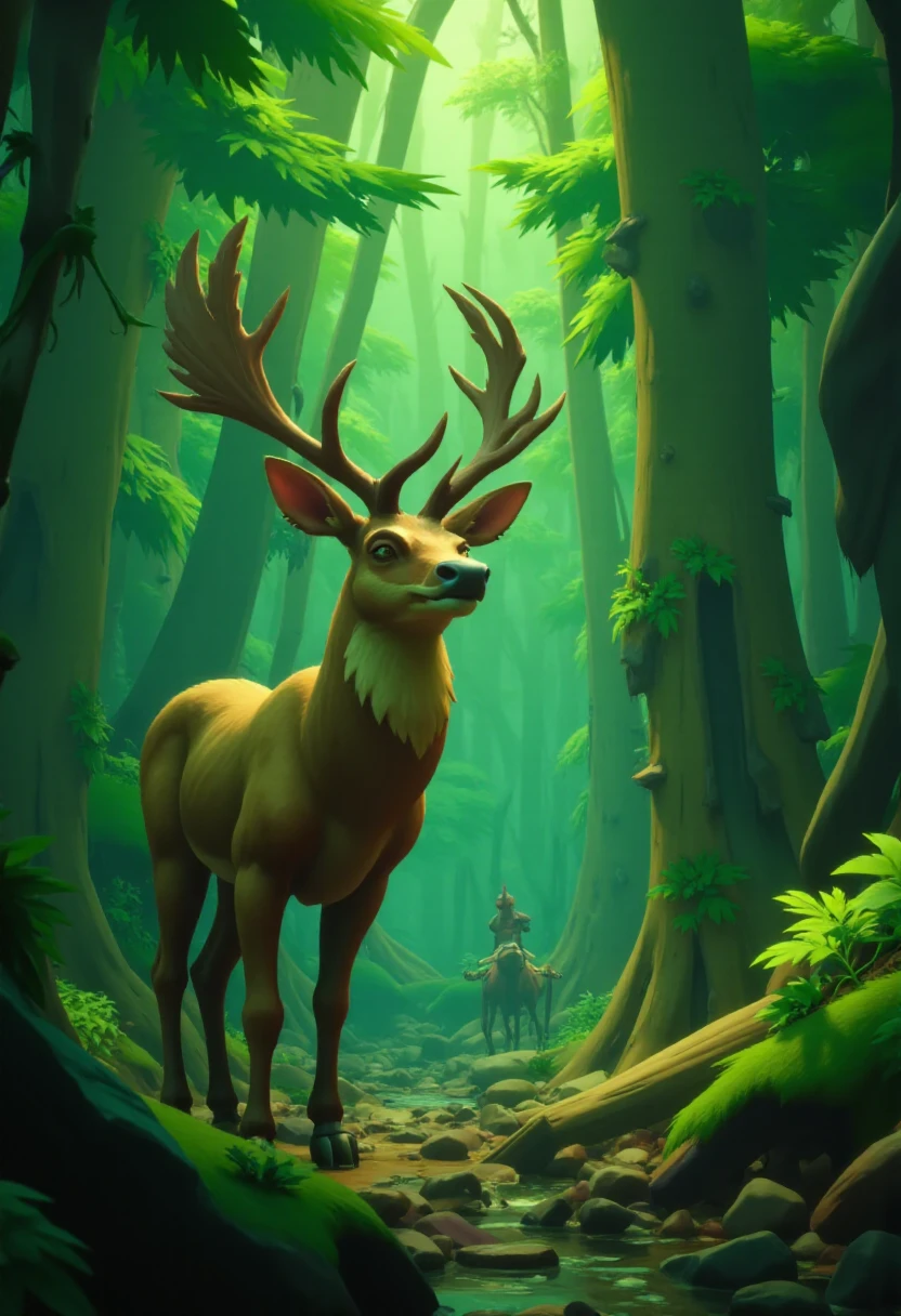 <lora:Crash_Bandicoot_4_Style_FLUX:0.8> cr4shstyle,   a deer in a forest