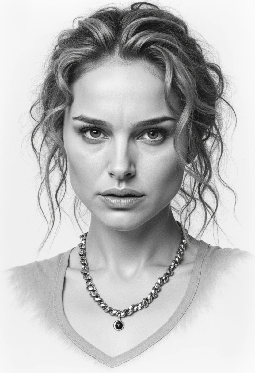 a pencil drawing of natalie portman