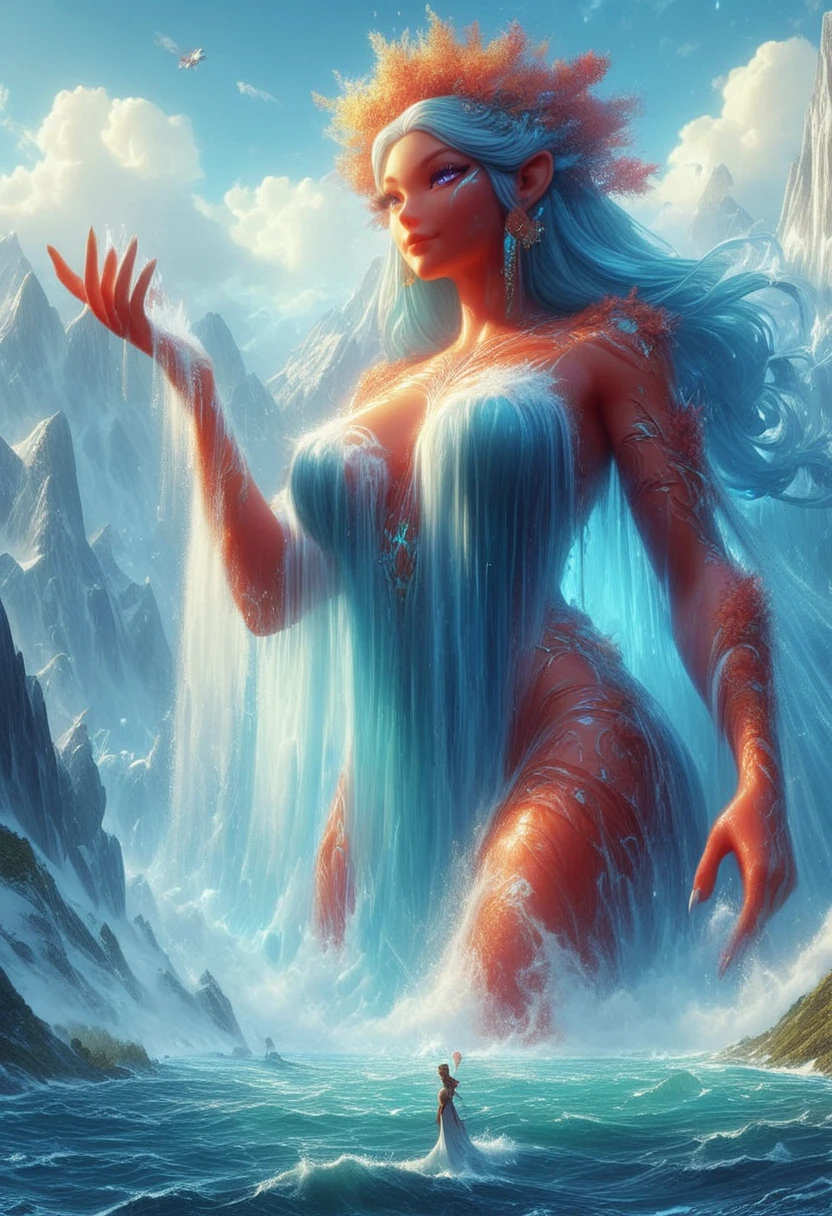 score_9, score_8_up, score_7_up, watergoddess, red water, 1woman, giantess,, realistic concept art, 8k, detailed