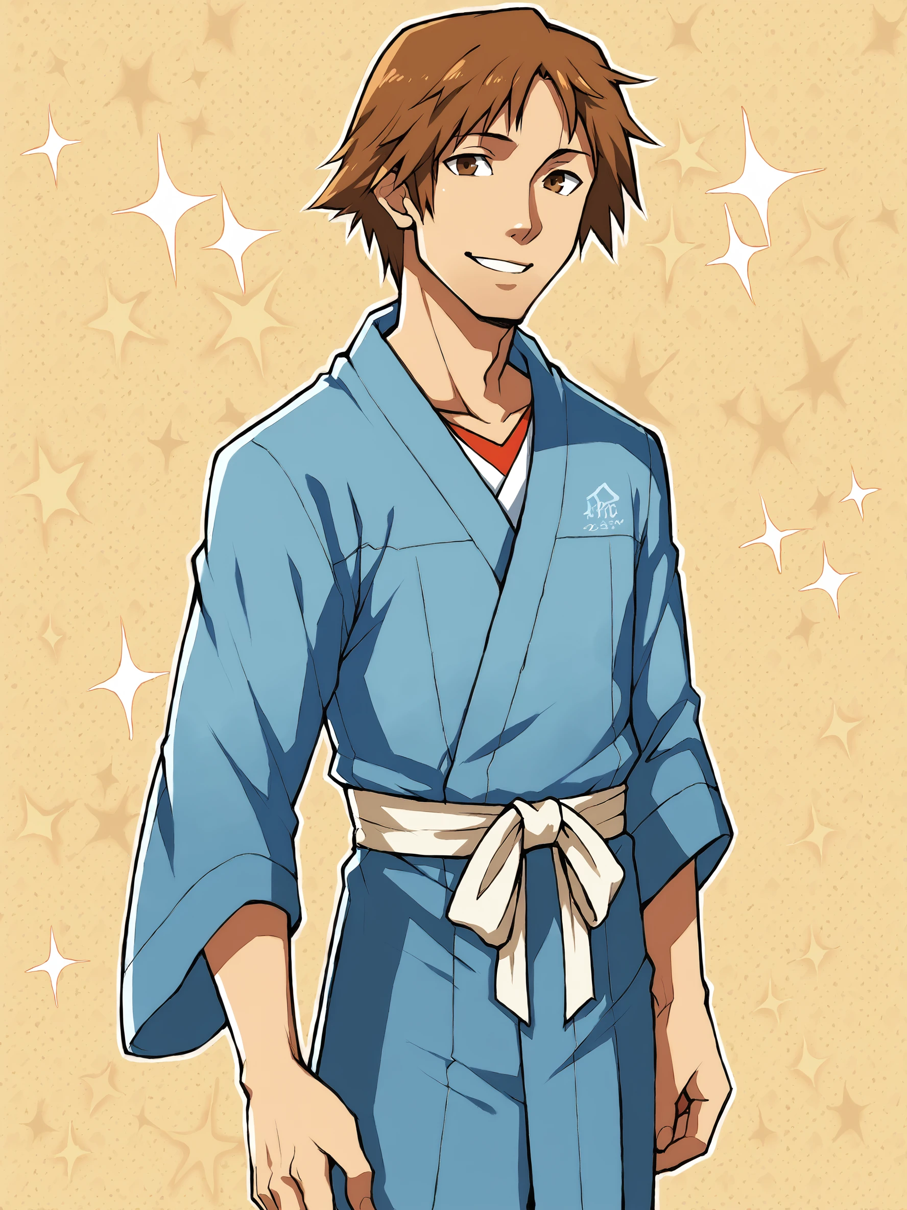 score_9, score_8up, score_7up, score_6up, score_5up, score_4up, source_furry, rating_questionable, BREAK
abstract background, BREAK
young male, solo, y0suk3, brown hair, brown eyes, smiling, BREAK
yukata, japanese clothing, BREAK
<lora:Yosuke_Hanamura_-_Persona_4_-_PDXL:1>