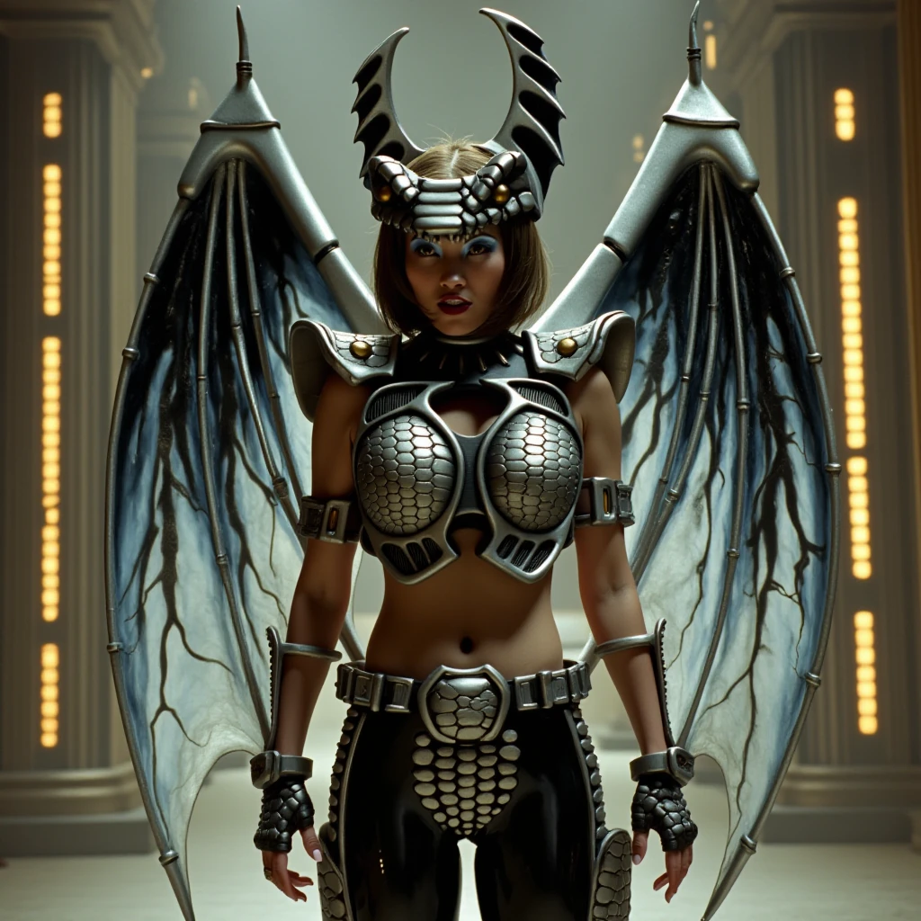 Still of a evil winged woman as a jedi on nabu.