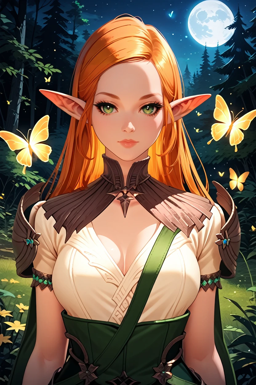 score_9, score_8_up, score_7_up, score_6_up
<lora:LAMC:0.9>
LAMC, 1girl, orange hair, long hair, pointy ears, green eyes, looking at viewer, glowing golden butterflies, at night, forest, moon