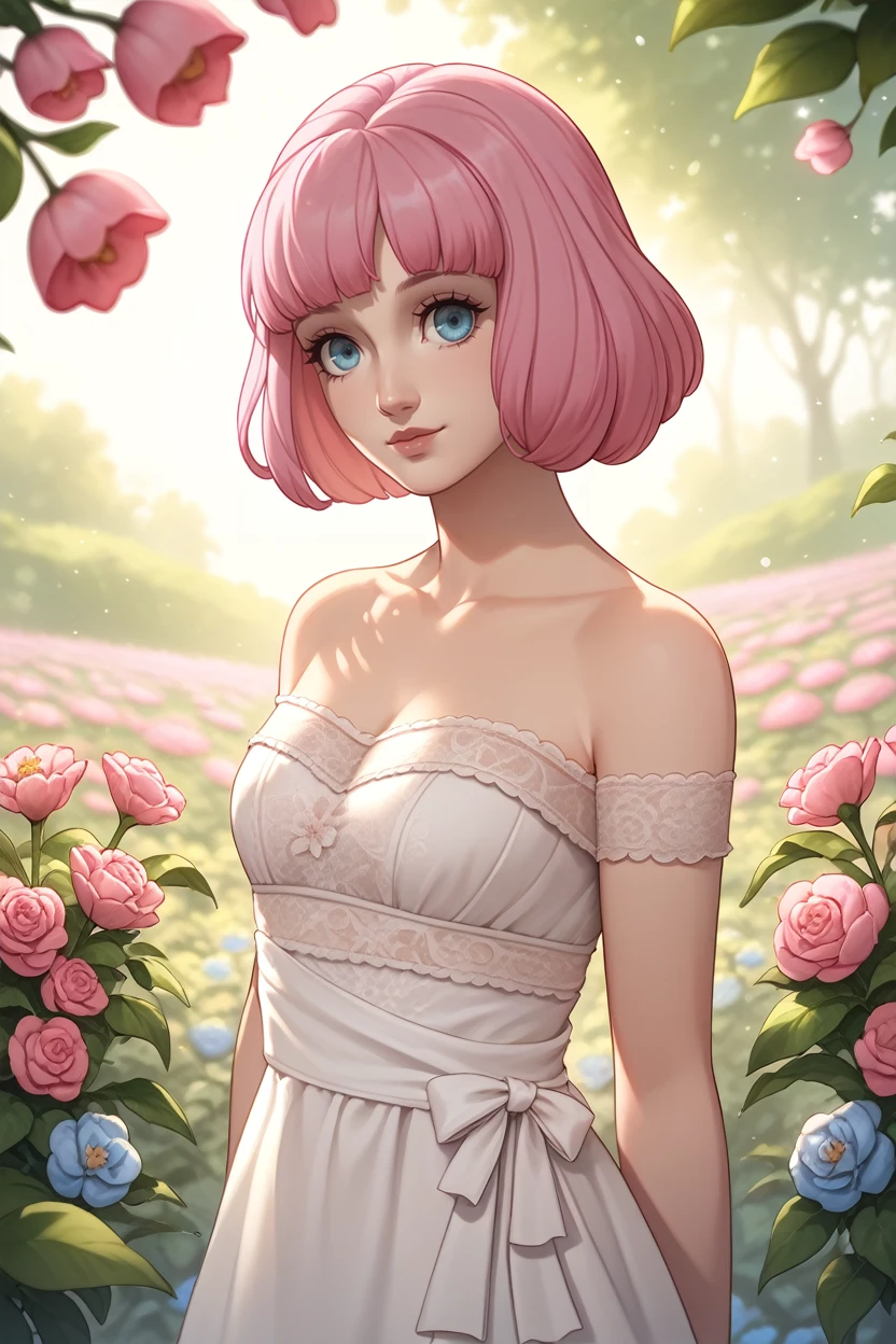 score_9, score_8_up, score_7_up, score_6_up
<lora:CRin:0.8>
CRin, 1girl, blue eyes, pink hair, looking at viewer, standing in a sunlit garden, surrounded by blooming flowers, soft focus background with bokeh, gentle breeze rustling through leaves, romantic and dreamy ambiance