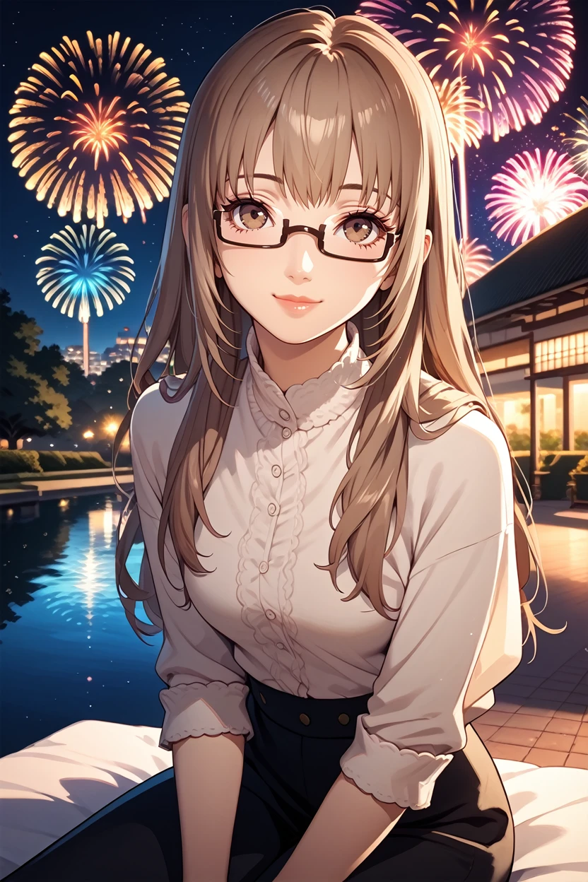 score_9, score_8_up, score_7_up, score_6_up
<lora:CKatherine:0.8>
CKatherine, 1girl, long hair, brown hair, brown eyes, glasses, looking at viewer, sitting, at night, fireworks, park, looking up, smile